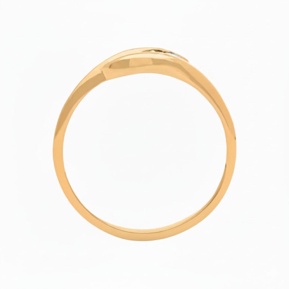 Pierścionek zaręczynowy z diamentami Trio z żółtego złota 0.15 ct GESELLE