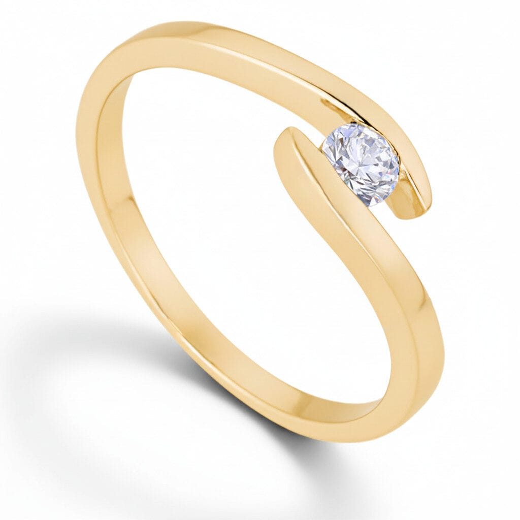 Pierścionek zaręczynowy z diamentem Zenit z żółtego złota 0.20 ct GESELLE