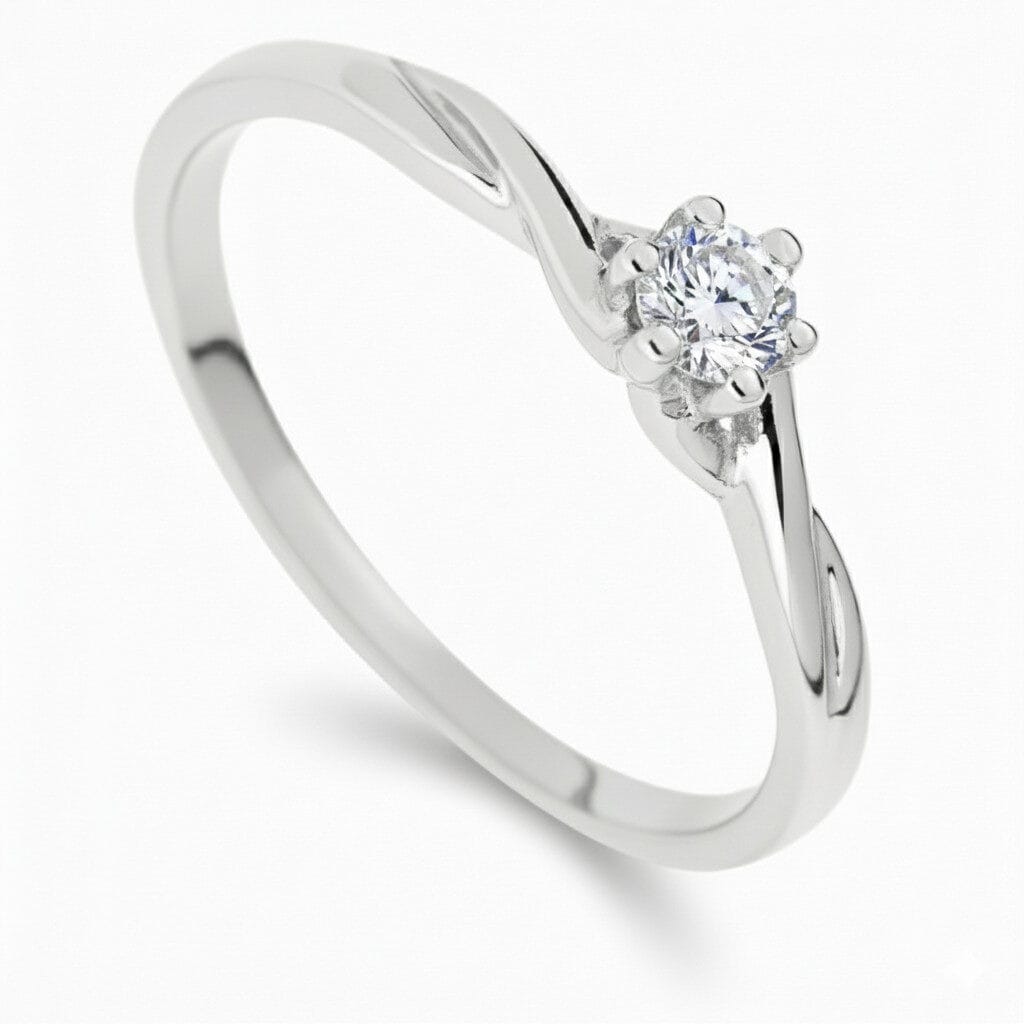Pierścionek zaręczynowy Aurora II z białego złota 0.20 ct GESELLE