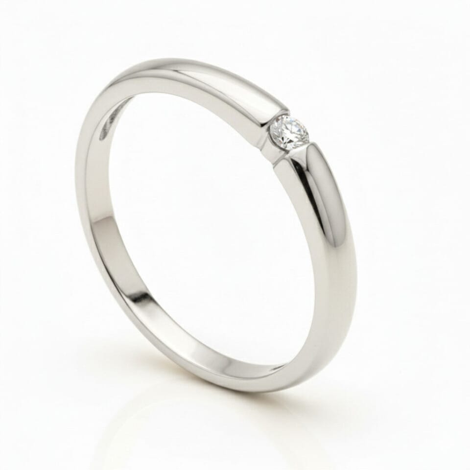 Pierścionek zaręczynowy Lumea z białego złota z diamentem GESELLE