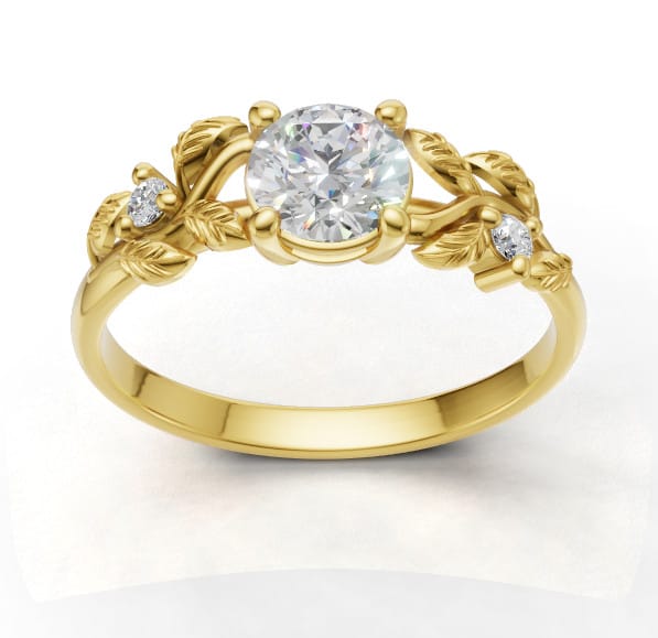 Pierścionek zaręczynowy Ornelia Round z żółtego złota z diamentami 0.54 ct GESELLE (2)