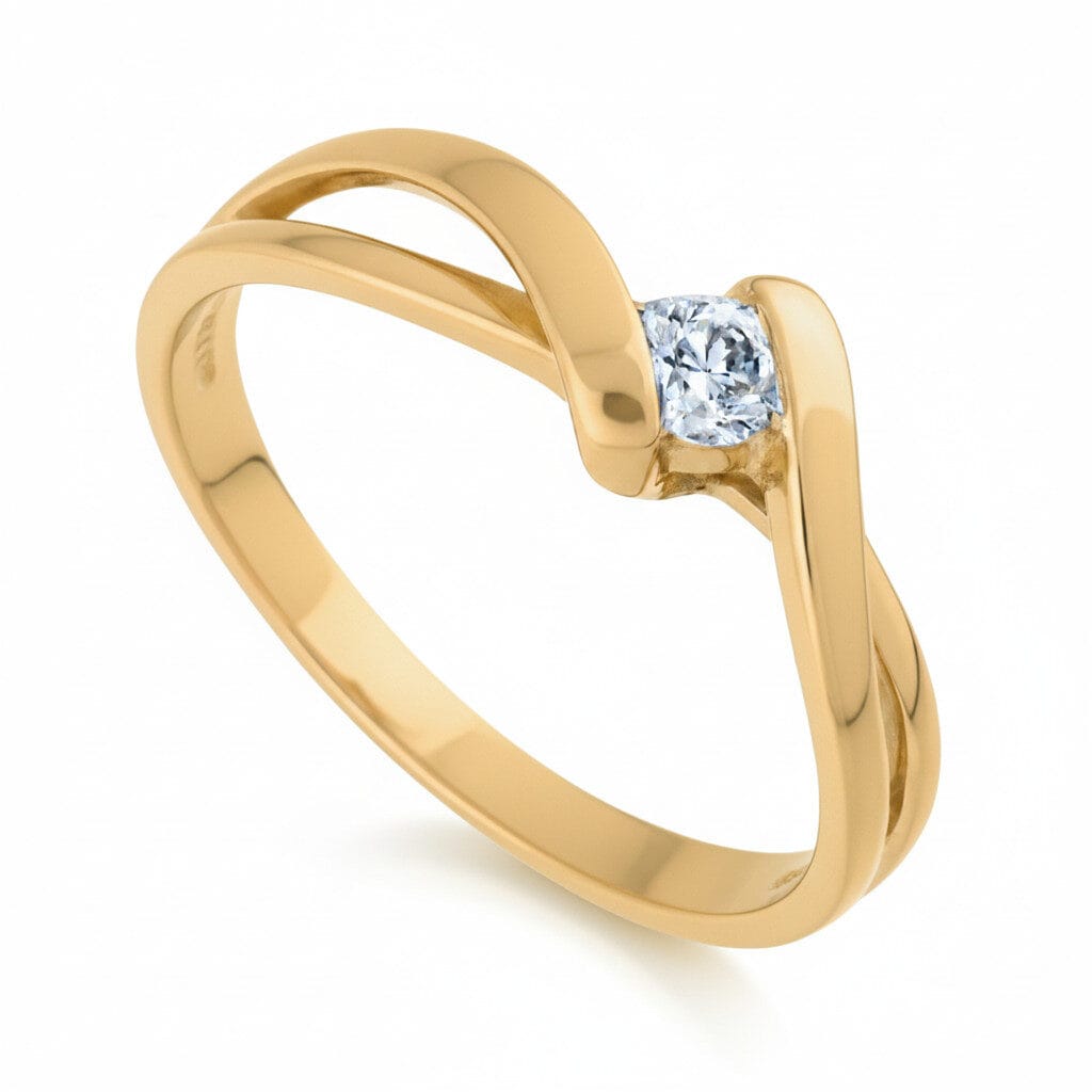 Pierścionek zaręczynowy Solis z żółtego złota 0.15 ct GESELLE
