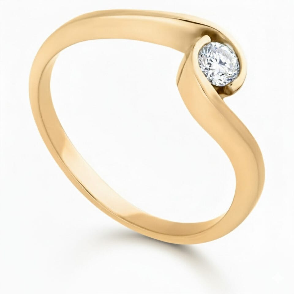 Pierścionek zaręczynowy z diamentem Nova z żółtego złota 0.30 ct GESELLE