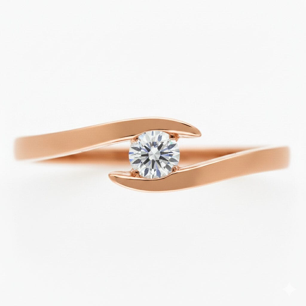 Pierścionek zaręczynowy z diamentem Zenit z różowego złota 0.10 ct GESELLE