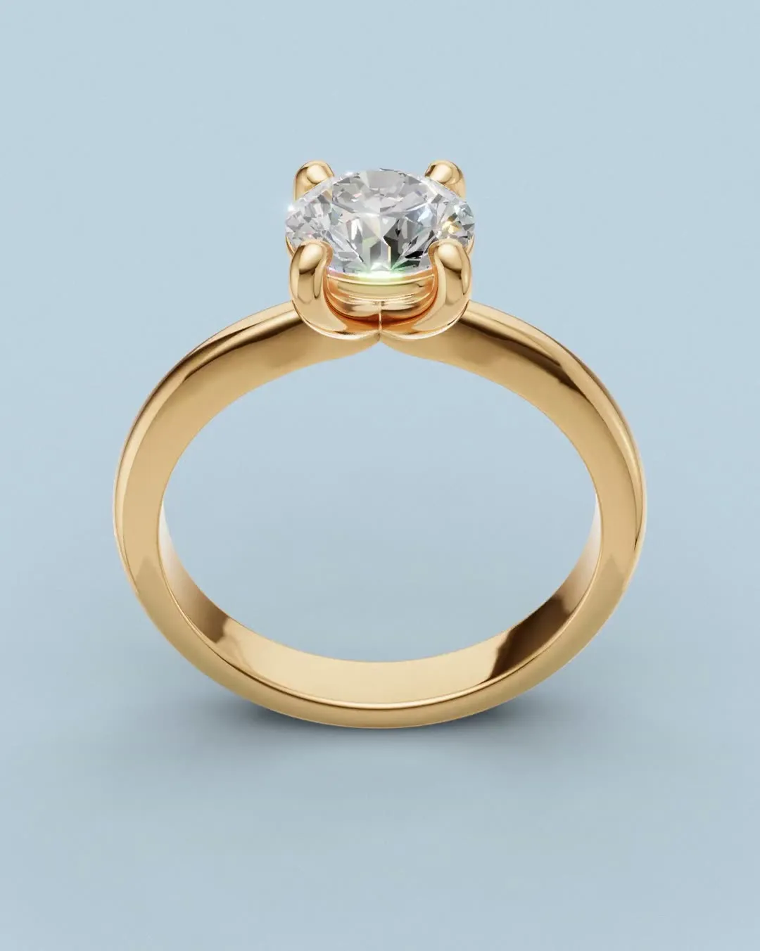 Pierścionek zaręczynowy Solenne, żółte złoto 1.00 ct