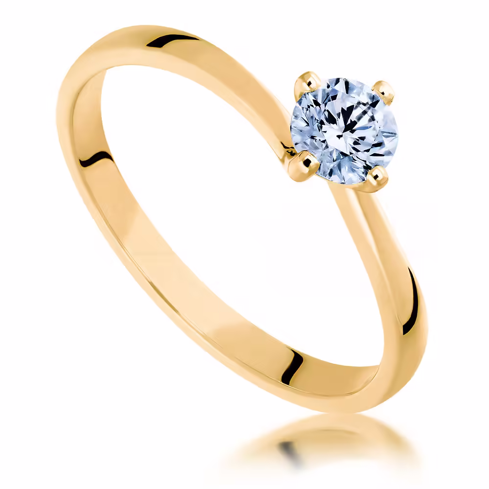 Pierścionek zaręczynowy z diamentem Twist I z żółtego złota 0.25 ct GESELLE