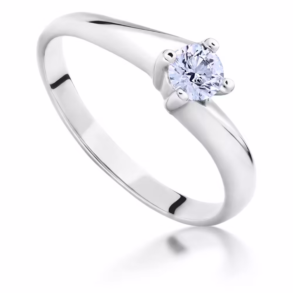 Pierścionek zaręczynowy z diamentem Twist III z białego złota 0.20 ct GESELLE