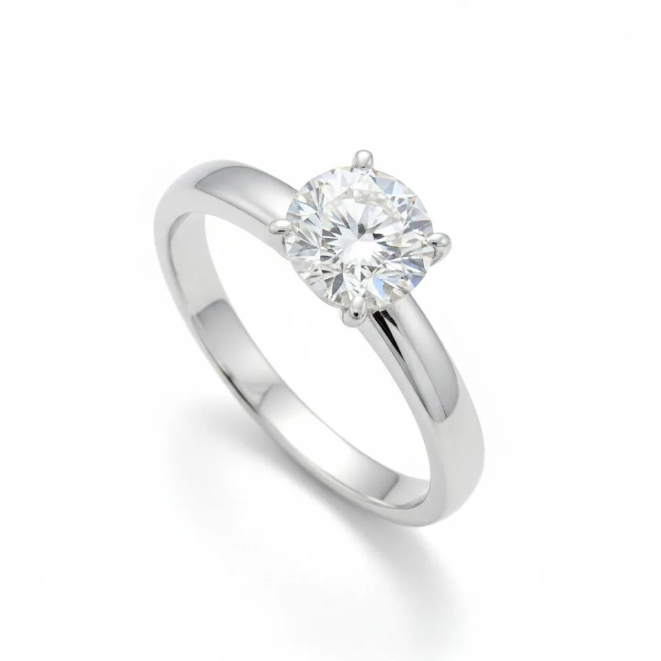 Pierścionek zaręczynowy z diamentem Elle z białego złota 1.00 ct GESELLE