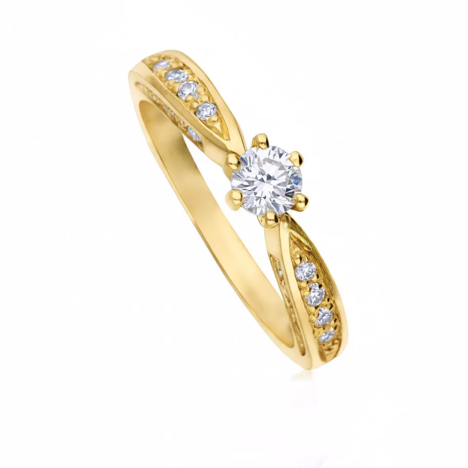 Pierścionek zaręczynowy Orion z diamentami w żółtym złocie 0.67 ct GESELLE