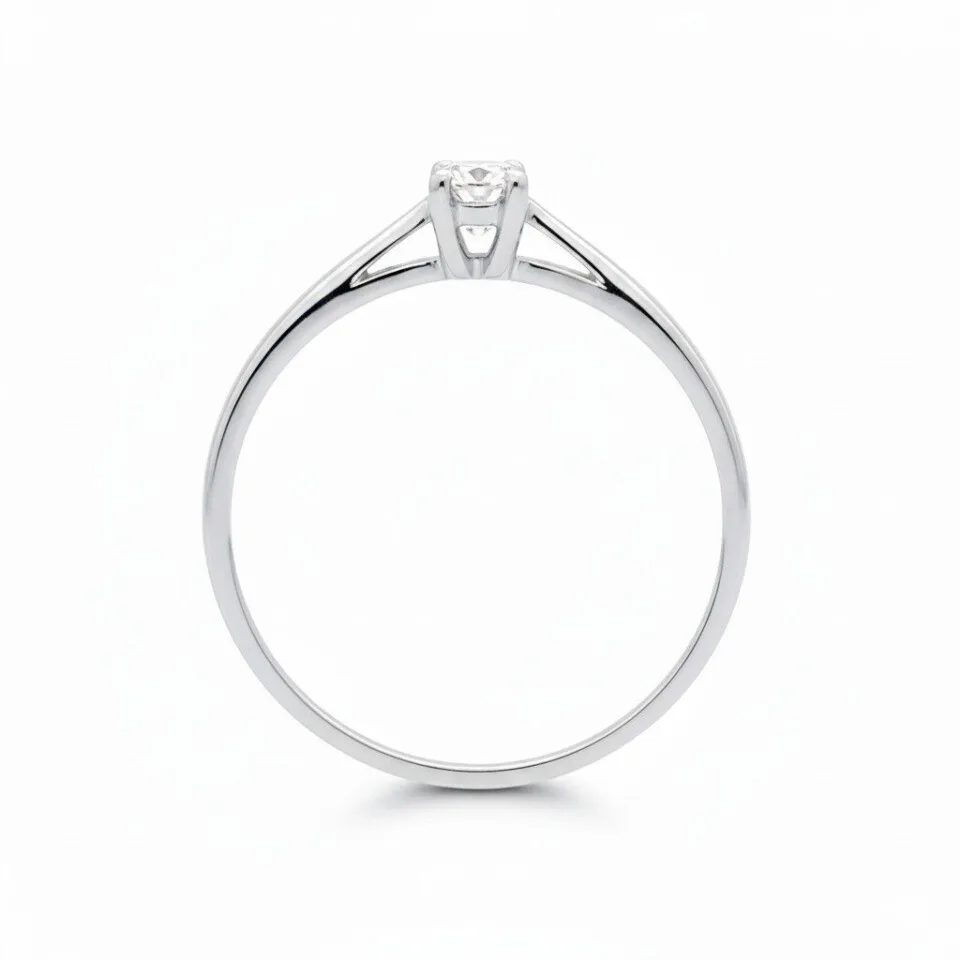 Pierścionek zaręczynowy z diamentem Classic VI z białego złota 0.15 ct GESELLE