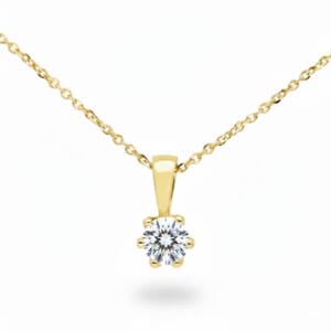 Klasyczna zawieszka z żółtego złota z brylantem 0.25 ct