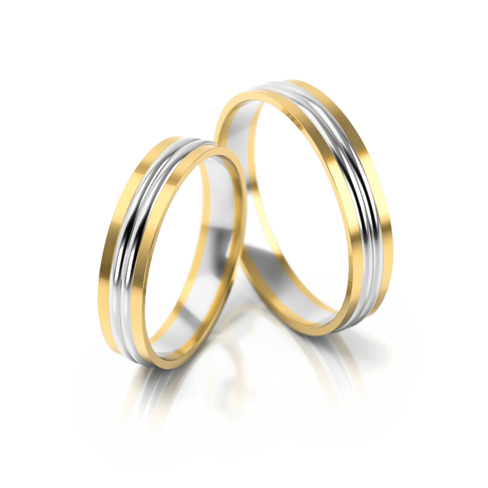 Obrączki ślubne z żółtego i białego złota z ST-250