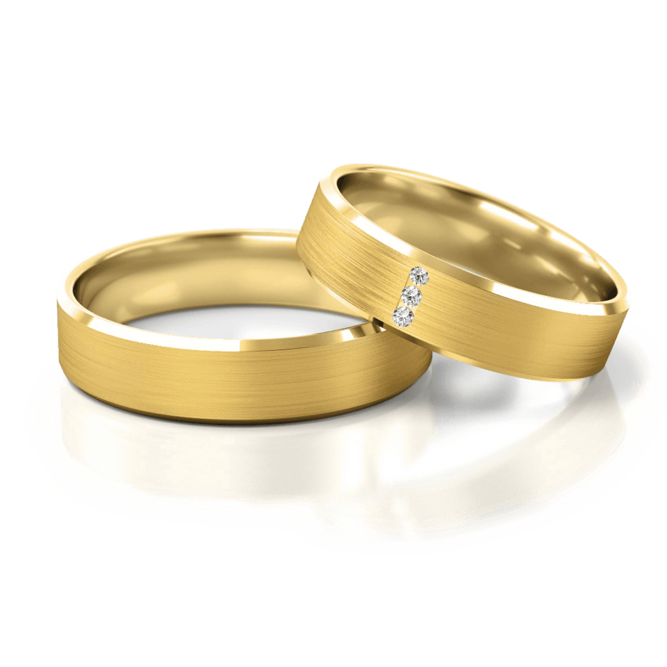 Obrączki ślubne z żółtego złota damska z kamieniami model ST-268