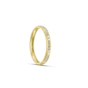 Pierścionek obrączka lekko półokrągła z diamentami RINGS 0.01ct oprawa Pave