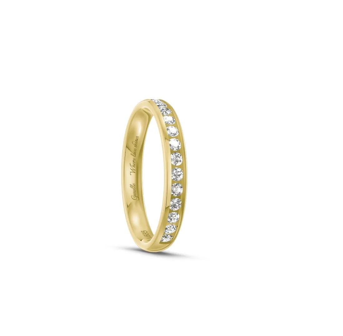 Pierścionek obrączka lekko półokrągła z diamentami RINGS 0.02ct oprawa Chanel (2)