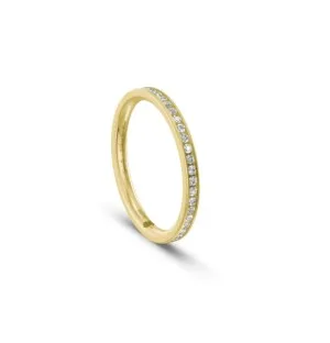 Pierścionek obrączka z diamentami RINGS 0.01ct oprawa Chanel