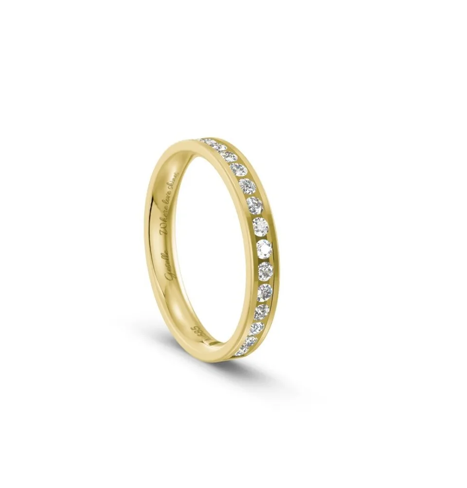 Pierścionek obrączka z diamentami RINGS 0.02ct oprawa Chanel