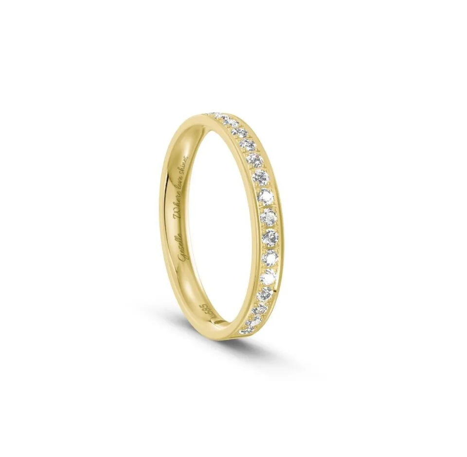 Pierścionek obrączka z diamentami RINGS 0.02ct oprawa Pave