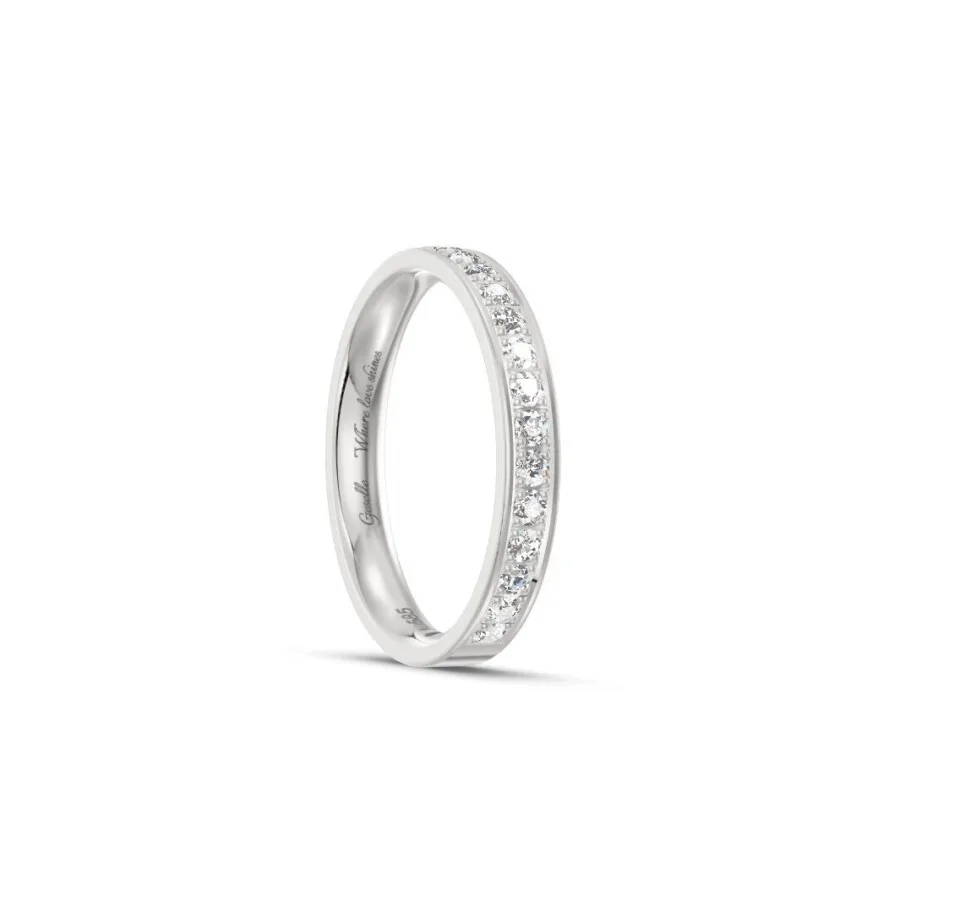 Pierścionek obrączka z diamentami RINGS 0.02ct oprawa Pave z białego złota