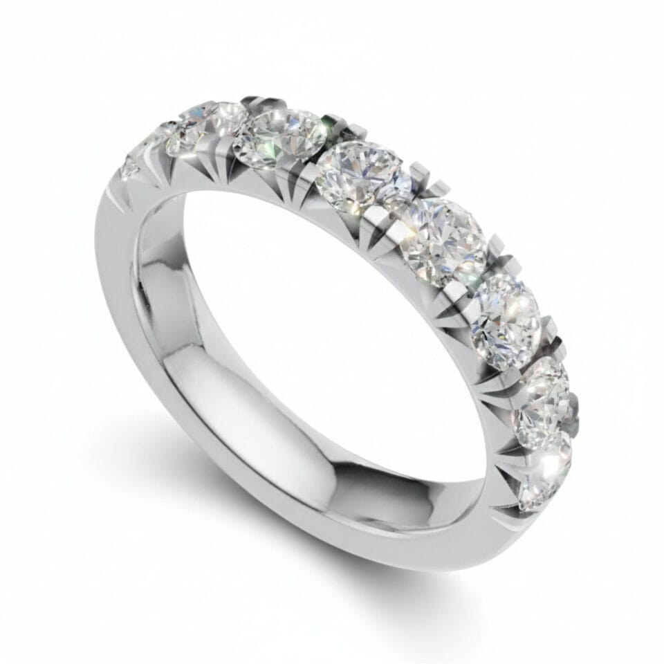 Pierścionek z diamentami RINGS oprawa rybi ogon z białego złota 1.36 ct
