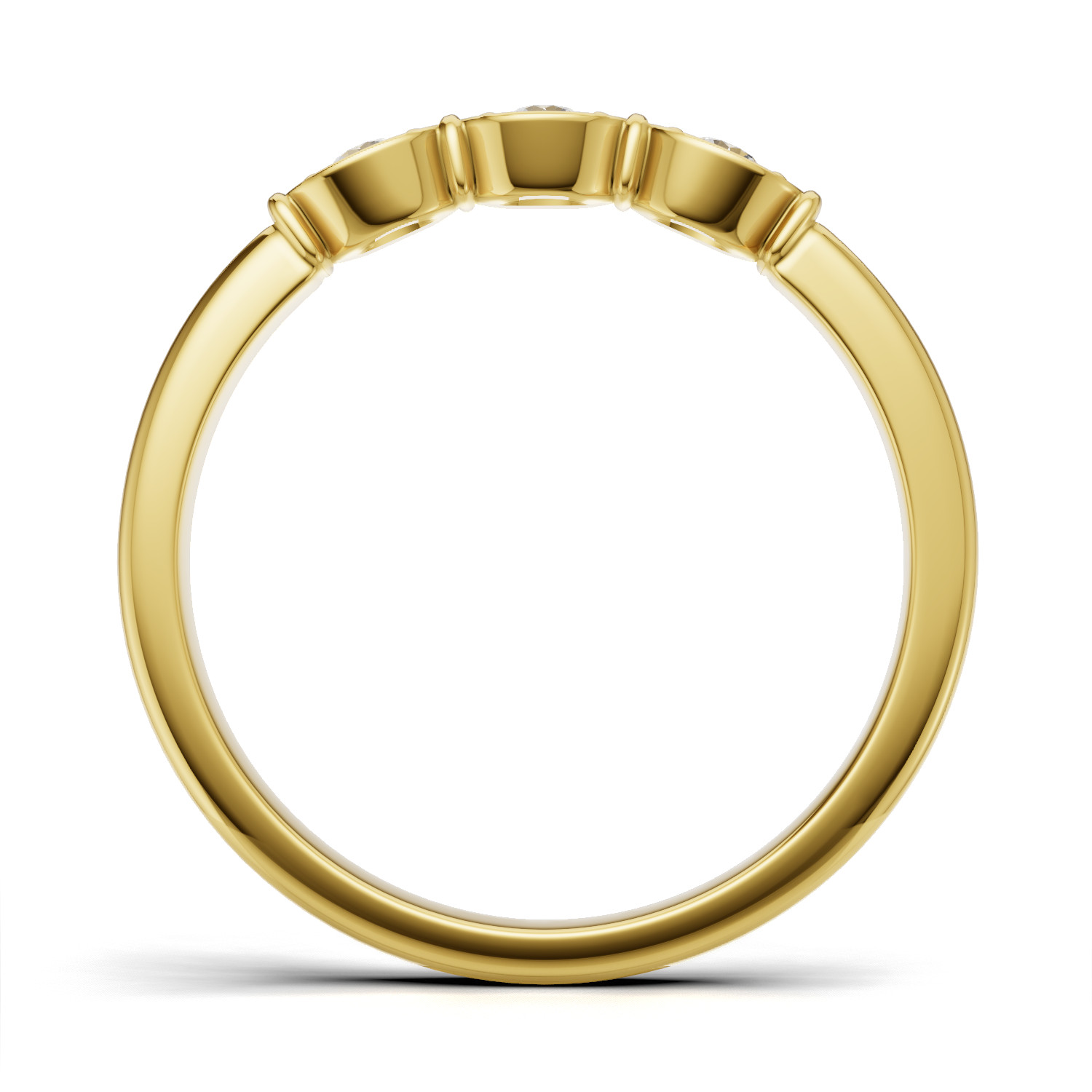 Pierścionek z żółtego złota Estera z trzema diamentami GESELLE 0.15 ct (3)