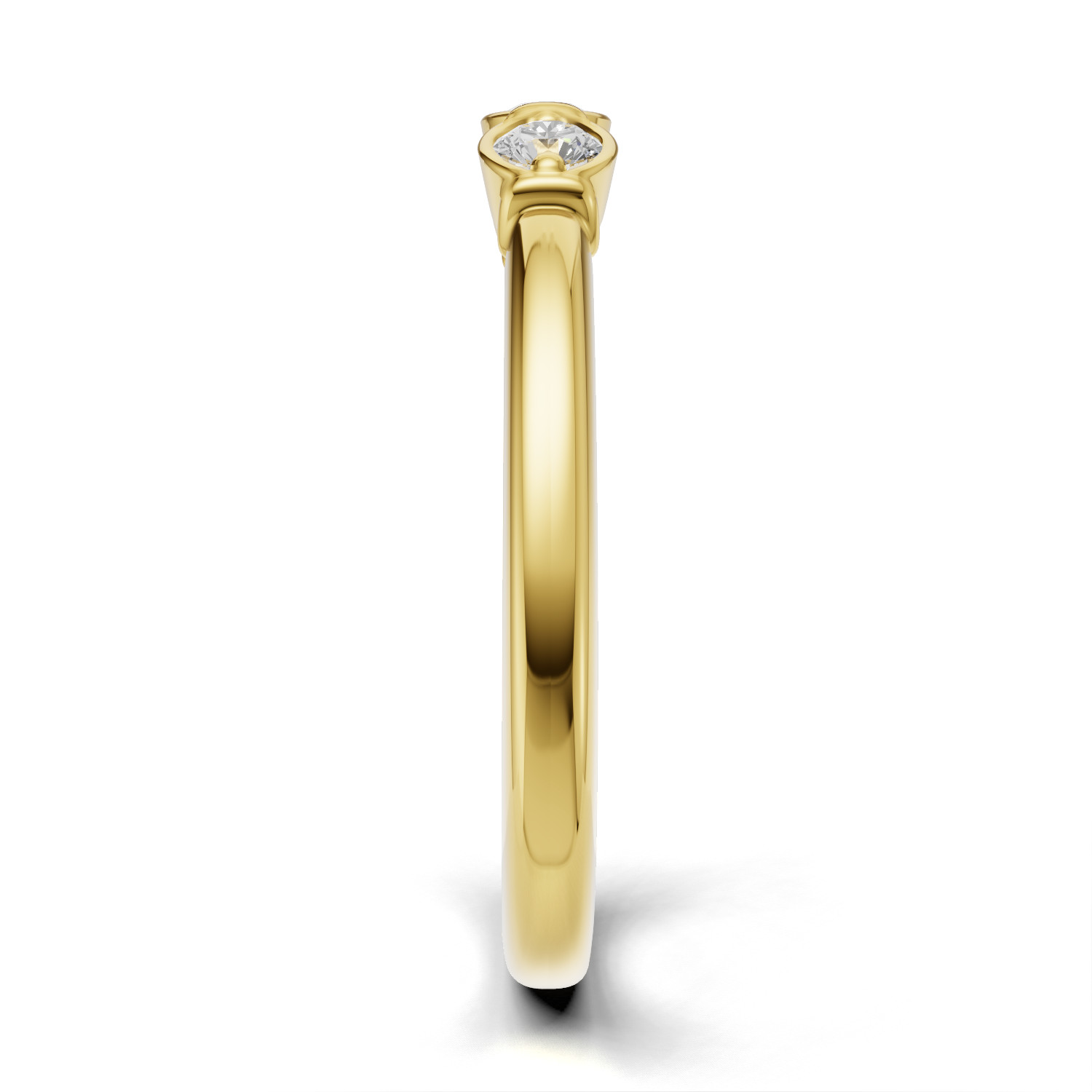 Pierścionek z żółtego złota Estera z trzema diamentami GESELLE 0.15 ct (4)