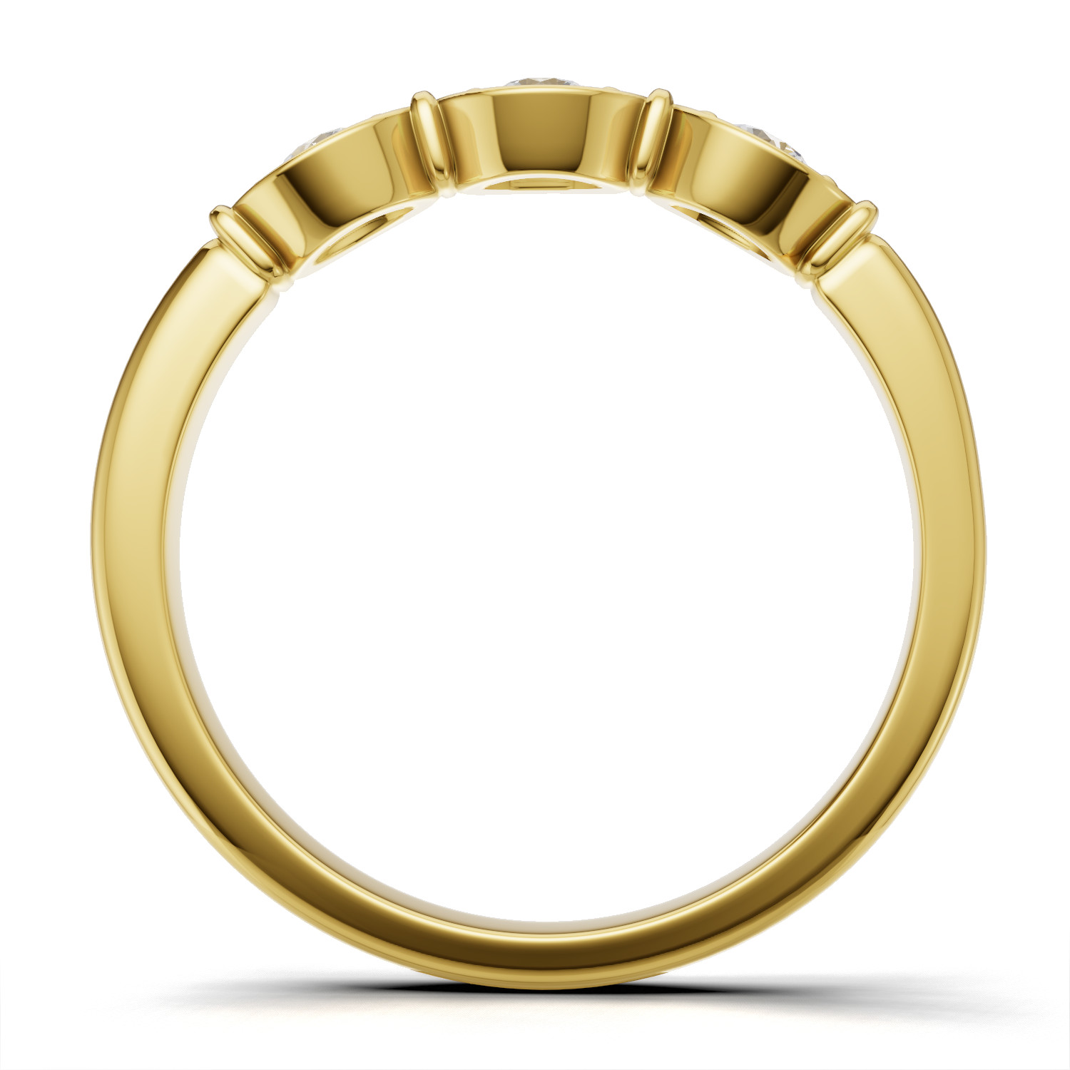 Pierścionek z żółtego złota Estera z trzema diamentami GESELLE 0.30 ct (3)