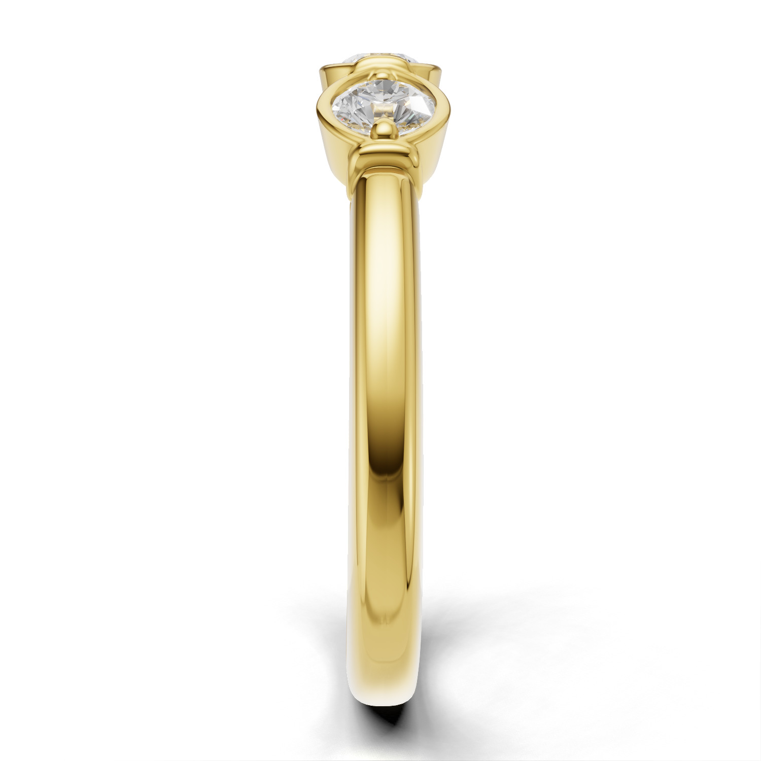 Pierścionek z żółtego złota Estera z trzema diamentami GESELLE 0.30 ct (4)