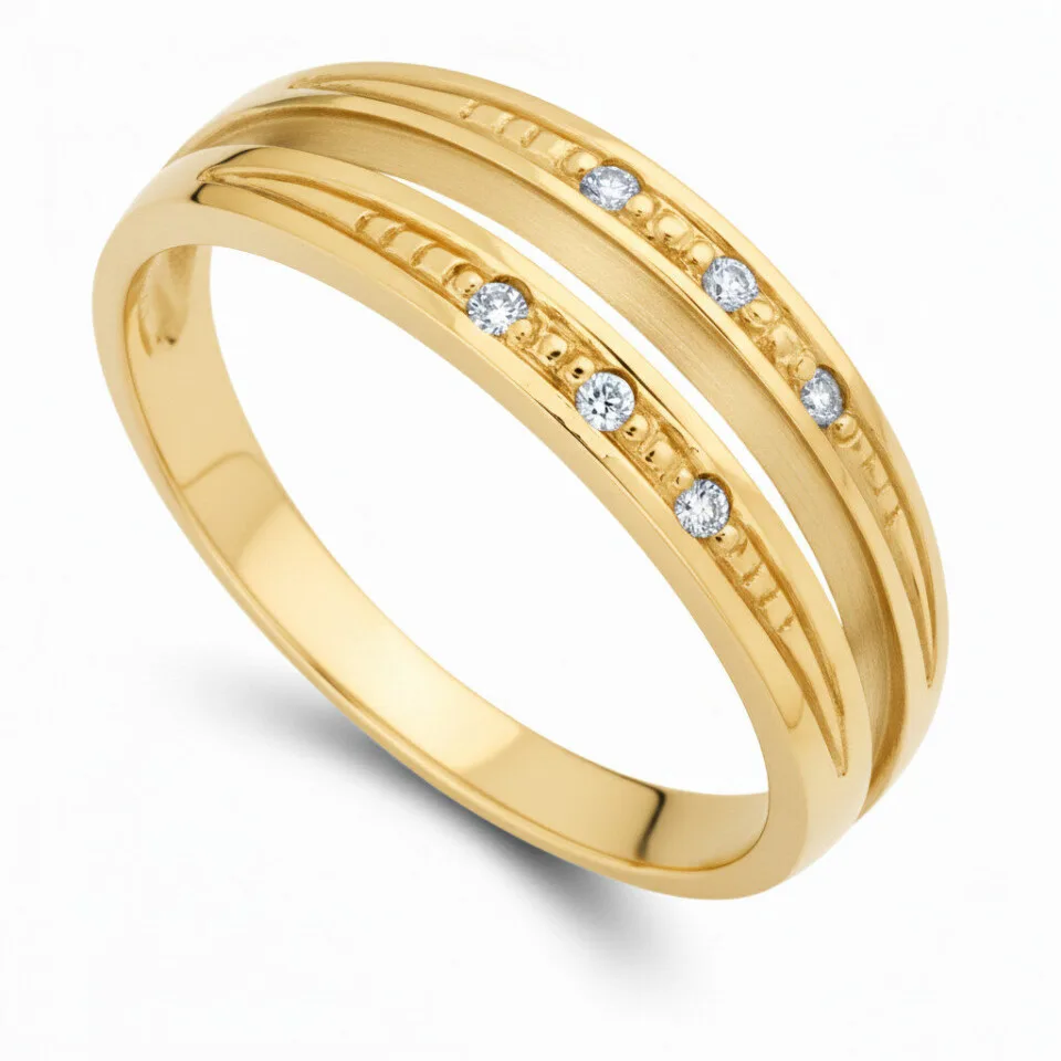 Pierścionek z żółtego złota z diamentami Eternity III GESELLE