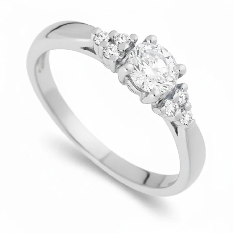 Pierścionek zaręczynowy Ambrosia w białym złocie z diamentami  0.39 ct GESELLE
