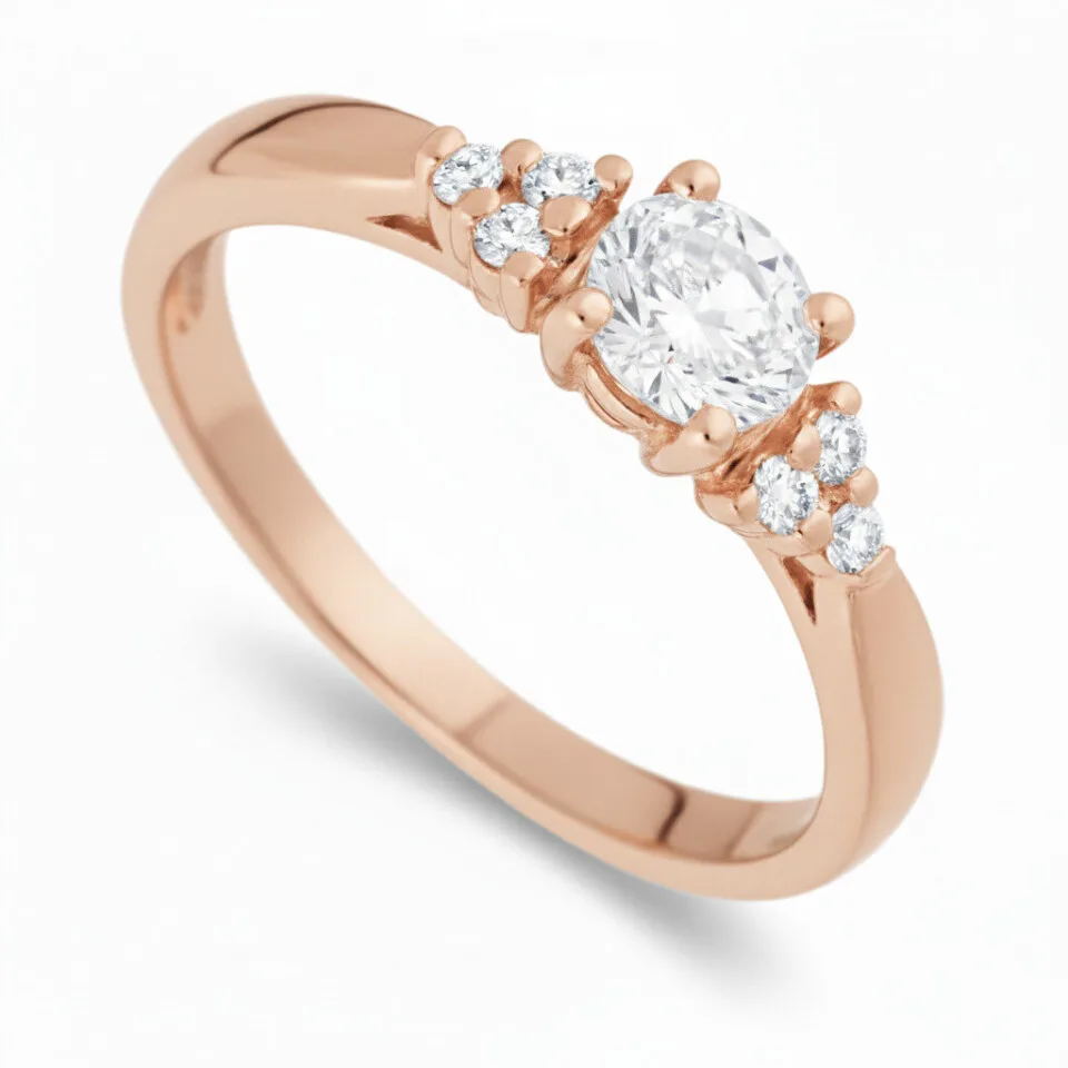 Pierścionek zaręczynowy Ambrosia w różowym złocie z diamentami 0.39 ct GESELLE