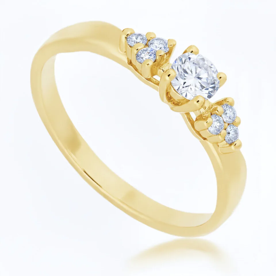 Pierścionek zaręczynowy Ambrosia w żółtym złocie z diamentami 0.34 ct GESELLE
