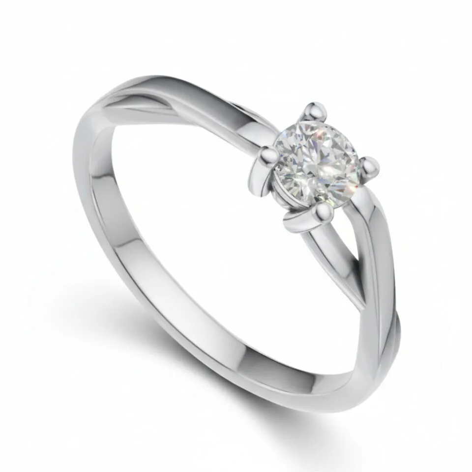Pierścionek zaręczynowy Amelia z białego złota z diamentem 0.30 ct GESELLE