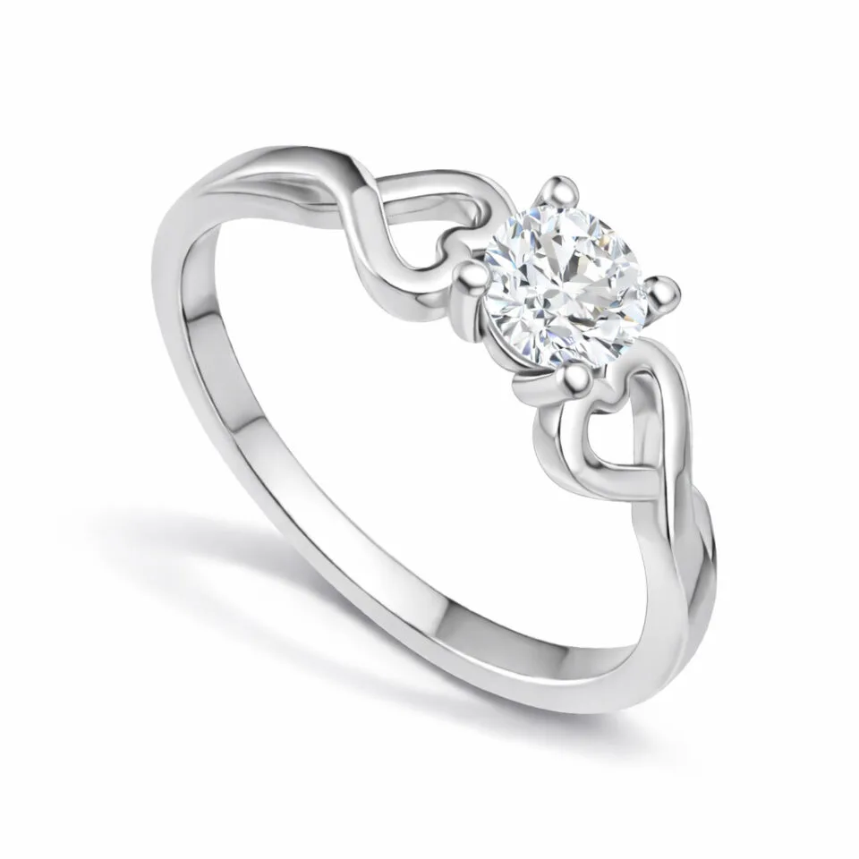 Pierścionek zaręczynowy Amore z białego złota z diamentem 0.30 ct GESELLE