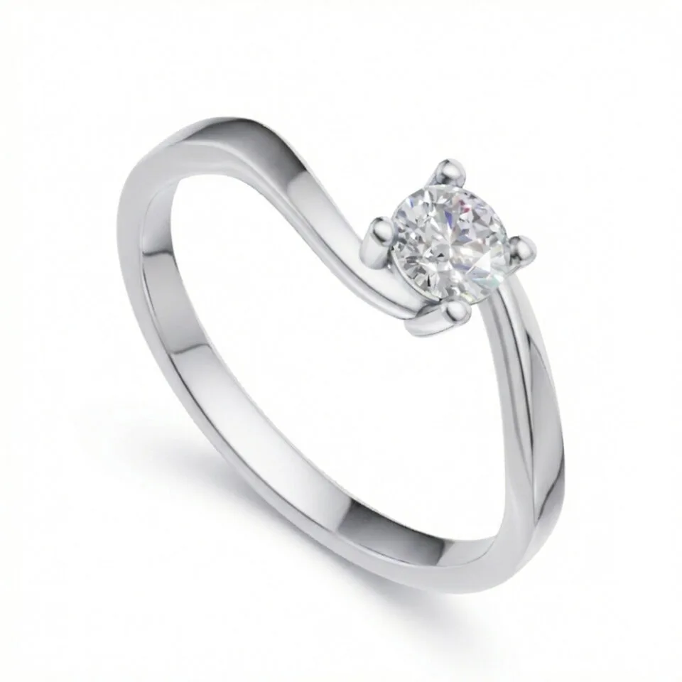 Pierścionek zaręczynowy Ariana z białego złota z diamentem 0.30 ct GESELLE