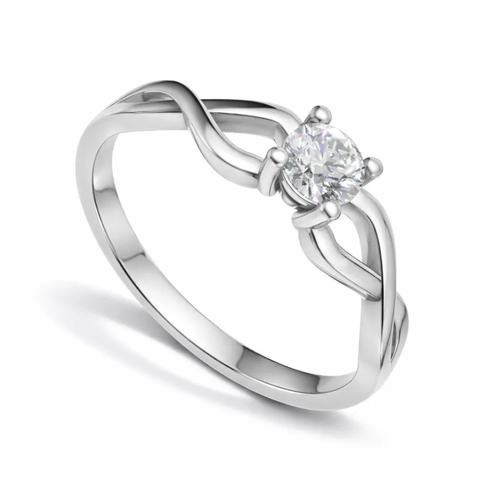 Pierścionek zaręczynowy Aurelia z białego złota z diamentem 0.30 ct GESELLE