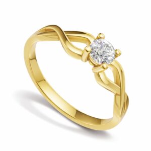 Pierścionek zaręczynowy Aurelia z żółtego złota z diamentem 0.30 ct GESELLE