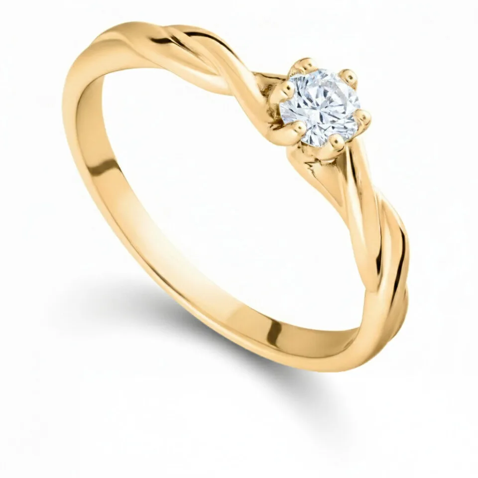 Pierścionek zaręczynowy Aurora II z żółtego złota 0.30 ct GESELLE