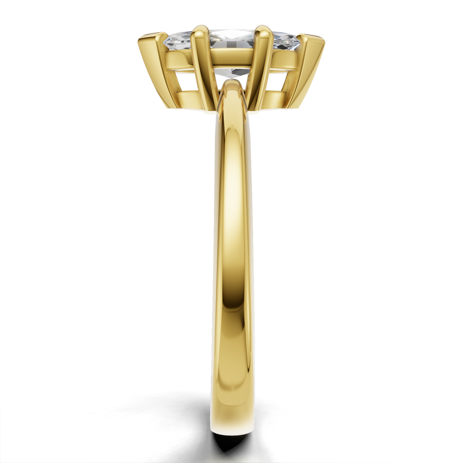 Pierścionek zaręczynowy Gabrielle w żółtym złocie z diamentem laboratoryjnym w szlifie markizy 0.50 ct (4)