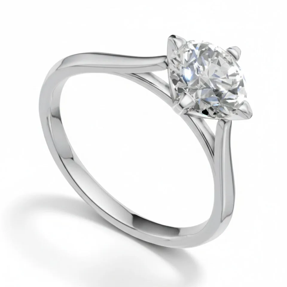 Pierścionek zaręczynowy z diamentem laboratoryjnym The Lumi z białego złota 1.00 ct GESELLE