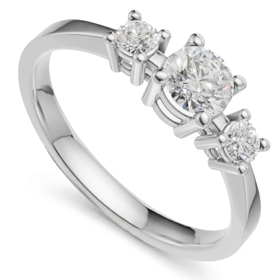 Pierścionek zaręczynowy Olivia z białego złota z diamentami 0.40 ct GESELLE