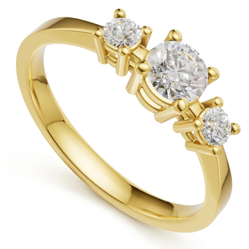 Pierścionek zaręczynowy Olivia z żółtego złota z diamentami 0.40 ct GESELLE