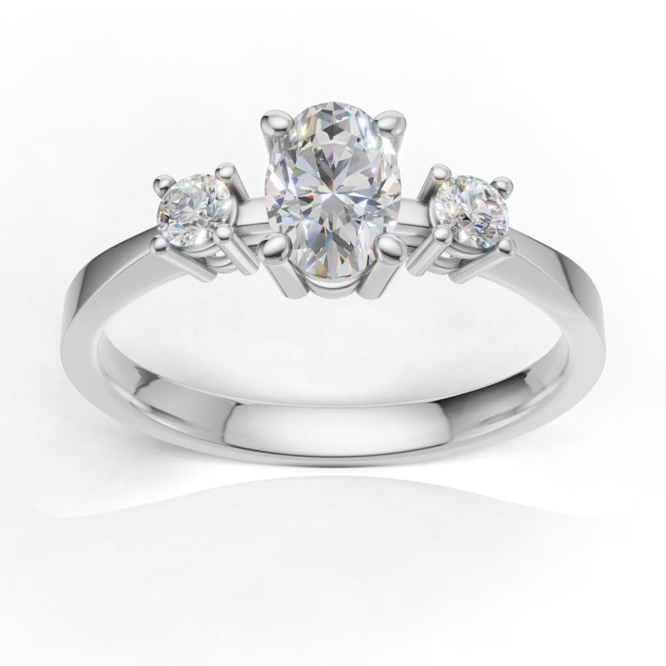 Pierscionek zareczynowy Oliviana z bialego zlota z diamentem laboratoryjnym 0.60 ct GESELLE 2