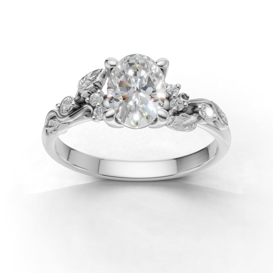 Pierscionek zareczynowy Oriana z bialego zlota z diamentem laboratoryjnym 1.00 ct 1 1 1