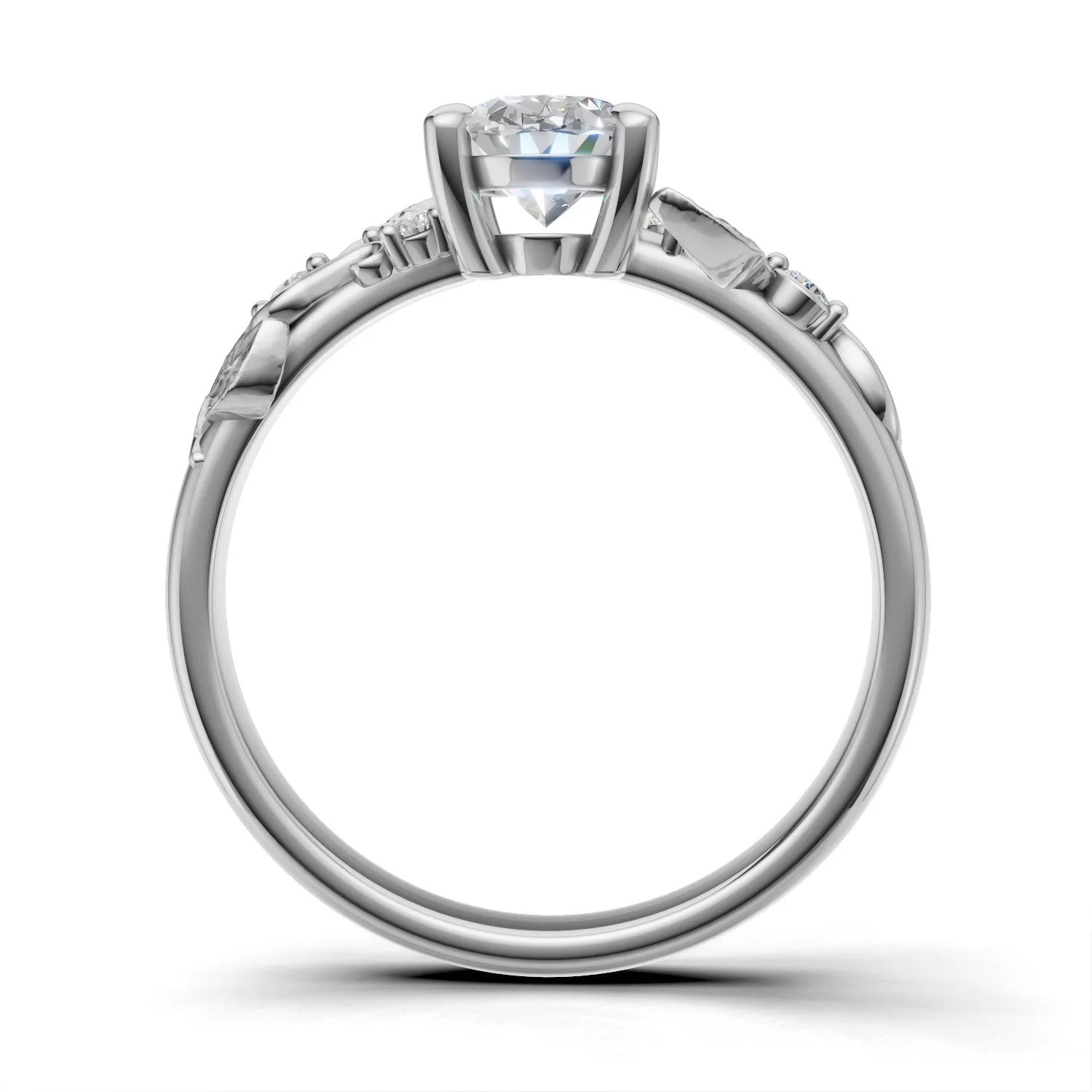 Pierścionek zaręczynowy Oriana z białego złota z diamentem laboratoryjnym 1.00 ct (3)