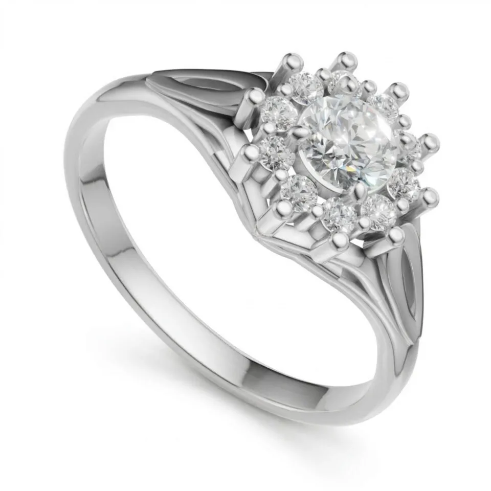 Pierścionek zaręczynowy Regalis w białym złocie z diamentami 0.45 ct GESELLE