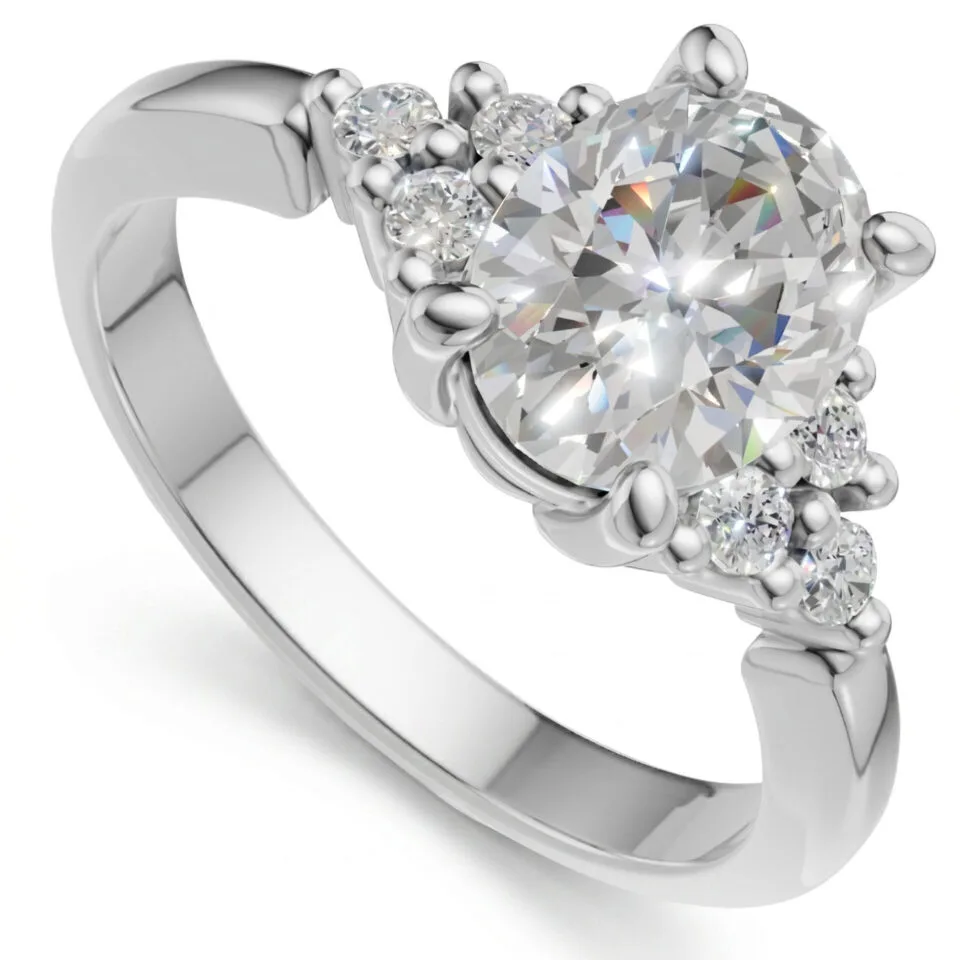 Pierścionek zaręczynowy Vida z białego złota z diamentami naturalnymi 1.12 ct GESELLE