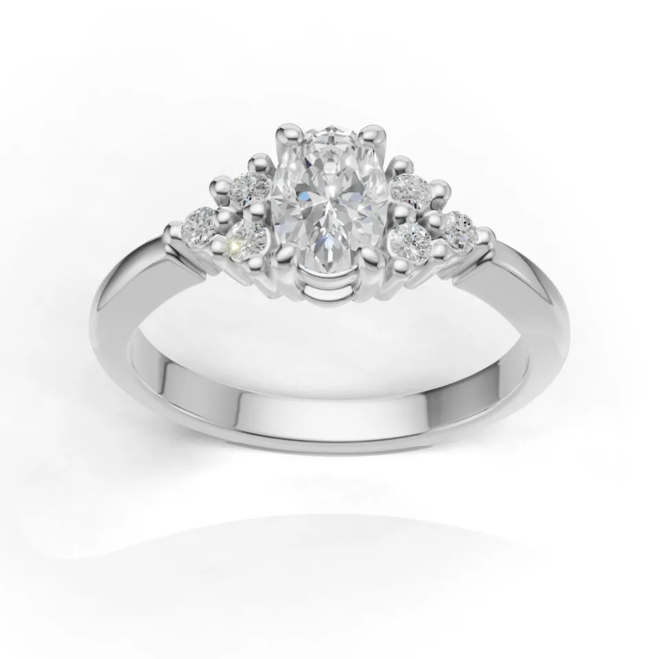 Pierscionek zareczynowy Vida z bialego zlota z diamentem laboratoryjnym 0.59 ct GESELLE 2