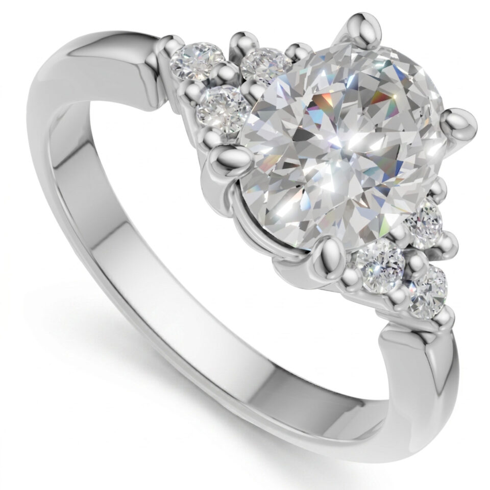 Pierścionek zaręczynowy Vida z białego złota z diamentem laboratoryjnym 1.12 ct GESELLE