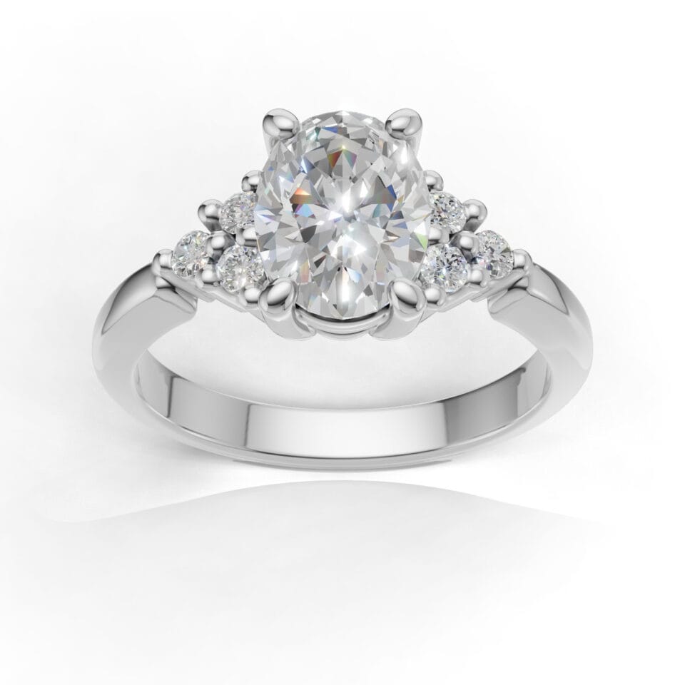 Pierscionek zareczynowy Vida z bialego zlota z diamentem laboratoryjnym 1.12 ct GESELLE 2